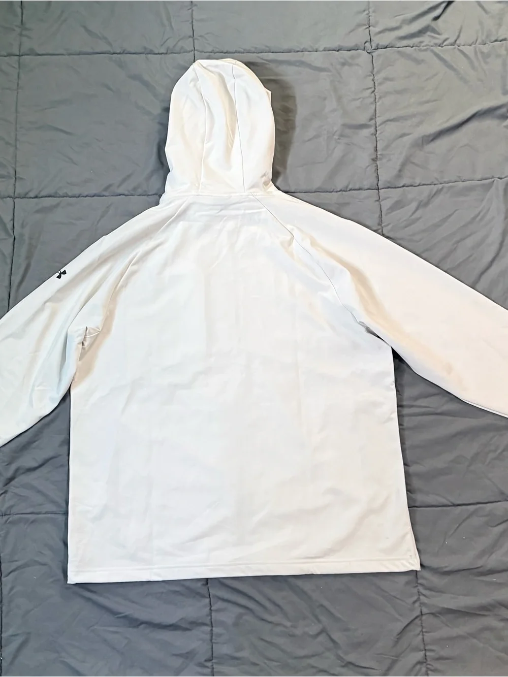 Under Armour White Hooded Full-Zip Performance Jacket with Black Accents